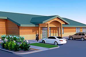 COURTESY IMAGE 
Architectural drawings of the new Cosmopolis municipal building done by Harbor Architects were released late last year. Construction has been delayed due to skyrocketing lumber prices.