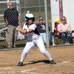 DAILY WORLD FILE PHOTO PWV infielder Merissa Frasier, seen here in a file photo, went 4-for-4 with two doubles as PWV defeated Elma 11-1 on Monday in Pe Ell.