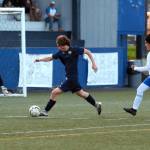 RYAN SPARKS | THE DAILY WORLD 
Aberdeens Logan Sias, middle, makes a play toward the Warriors goal during the second half of Aberdeens 1-0 2A District 4 Tournament victory over Rochester on Tuesday in Aberdeen.