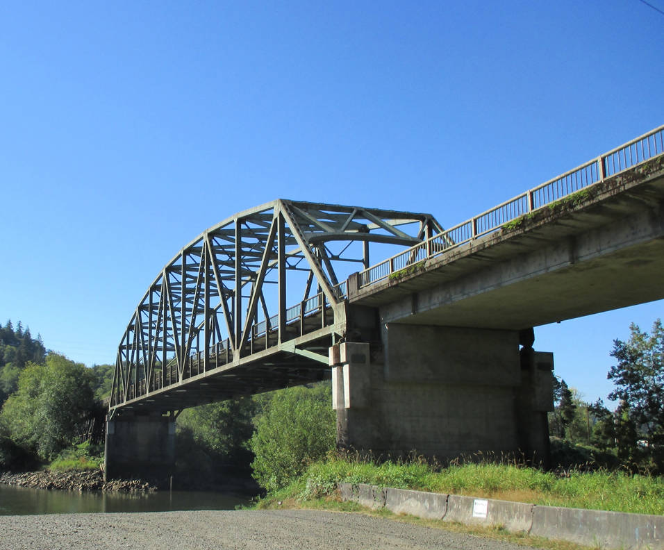 COURTESY STATE DEPARTMENT OF TRANSPORTATION
Final paving was completed by Rognlin's Construction crews on the State Route 107 Chehalis River Bridge in south Montesano Tuesday, and two-way traffic reopened Wednesday.