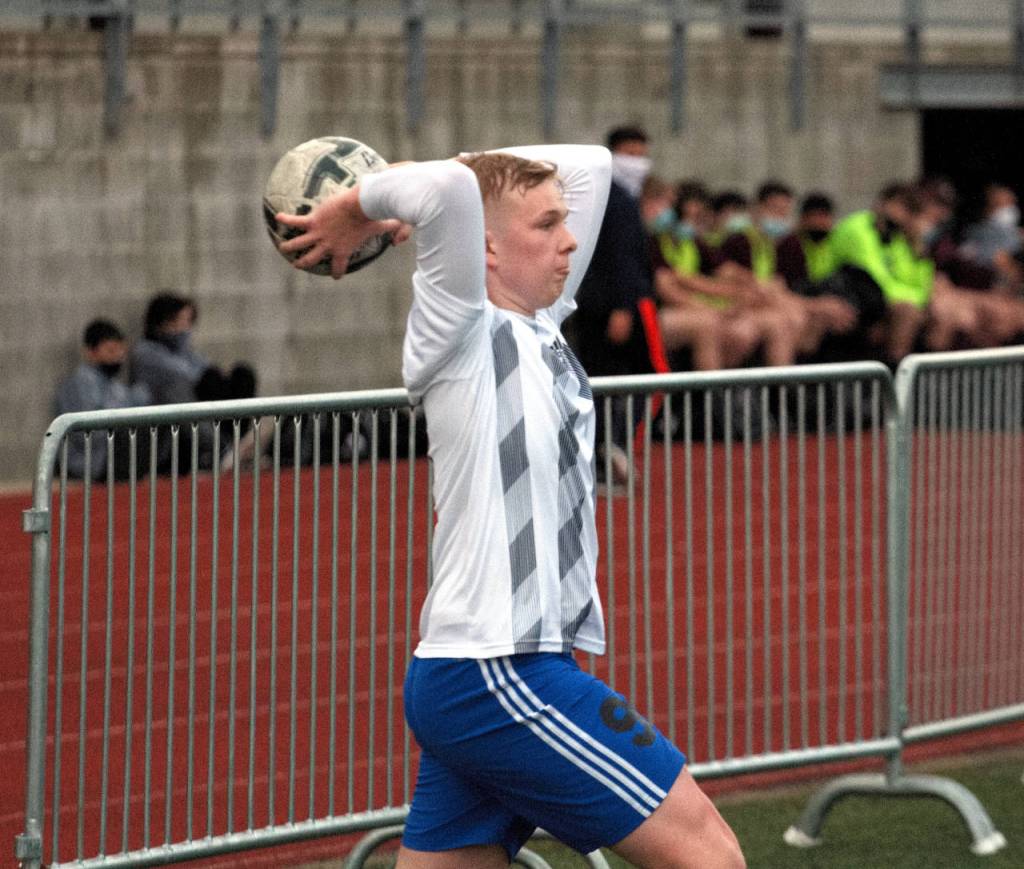 RYAN SPARKS | THE DAILY WORLD Elma midfielder/forward Canon Seaberg was one of eight Eagles named to the 1A Evergreen All-League Boys Soccer team on Thursday.