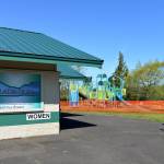 DAVE HAVILAND | THE DAILY WORLD
The new playground equipment at Vance Creek Park with the restrooms at Pond #2 in the foreground.