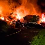 One fatality was reported at the scene of an overnight trailer fire in Satsop Wednesday morning. (Photo provided by Fire District #5)