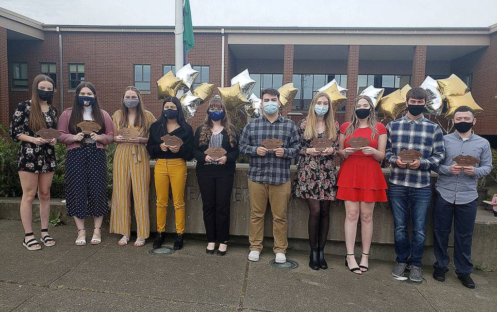 Courtesy Ashley Kohlmeier 
Recipients of 2021 silver and gold awards from Aberdeen are, from left, Riley Bowen, Brooke Solan, Lauren King, Ashlyn Yakovich, Susan Brenenstahl, Ivan Ruvalcaba, Hannah Mareth, Kallie King, Jimmy Boora and Connar Sherman.