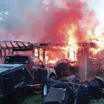 A woman was found dead after a house fire on Valley Road north of Grays Harbor City early Monday morning. (Courtesy Grays Harbor Fire District 6)