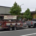 DAN HAMMOCK | THE DAILY WORLD 
Cosmopolis first fire apparatus, the 1882 Old Tiger #1, made its way down Market Street in the Aberdeen Founders Day parade.