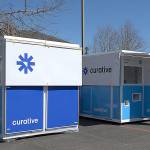 Courtesy of Grays Harbor County Public Health 
The COVID-19 drive-up testing kiosk at the Pearsall Building in Aberdeen.