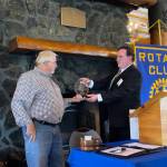 Doug Twibell, left, joined Rotary in 1970.