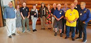 Photo by John Tieder 
Aberdeen Lions recently installed 2021-22 officers. From left Mike Barkstrom, second vice president; Nancy Thurman, director; Mike OConnor, tail twister; Jeneé Bearden, director; Kellie Dawson, director; Candy Palmer, director; Andy Palmer, past president; Brian Peck, director; Steve Leggett, secretary; Mike Welliver, first vice president; Bob Braden, president; Bruce Worth, third vice president.