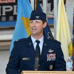 U.S. Air Force photo by Senior Airman Heather LeVeille 
U.S. Air Force Col. Jack R. Arthaud, 33rd Wing commander, speaks for the first time as commander during his change of command ceremony, July 30, 2021, at Eglin Air Force Base, Fla. Arthaud took command after serving as the Weapons School commander at Nellis Air Force Base, Nev.
