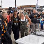 DAN HAMMOCK | THE DAILY WORLD 
The Chic Clique, a team of all-female veterans who fished aboard the Beastmode, brought in a good haul of albacore at the Mission Outdoors Washington Tuna Classic in Westport Saturday. Their five biggest fish weighed in at over 120 pounds total.