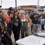 DAN HAMMOCK | THE DAILY WORLD 
The Chic Clique, a team of all-female veterans who fished aboard the Beastmode, brought in a good haul of albacore at the Mission Outdoors Washington Tuna Classic in Westport Saturday. Their five biggest fish weighed in at over 120 pounds total.