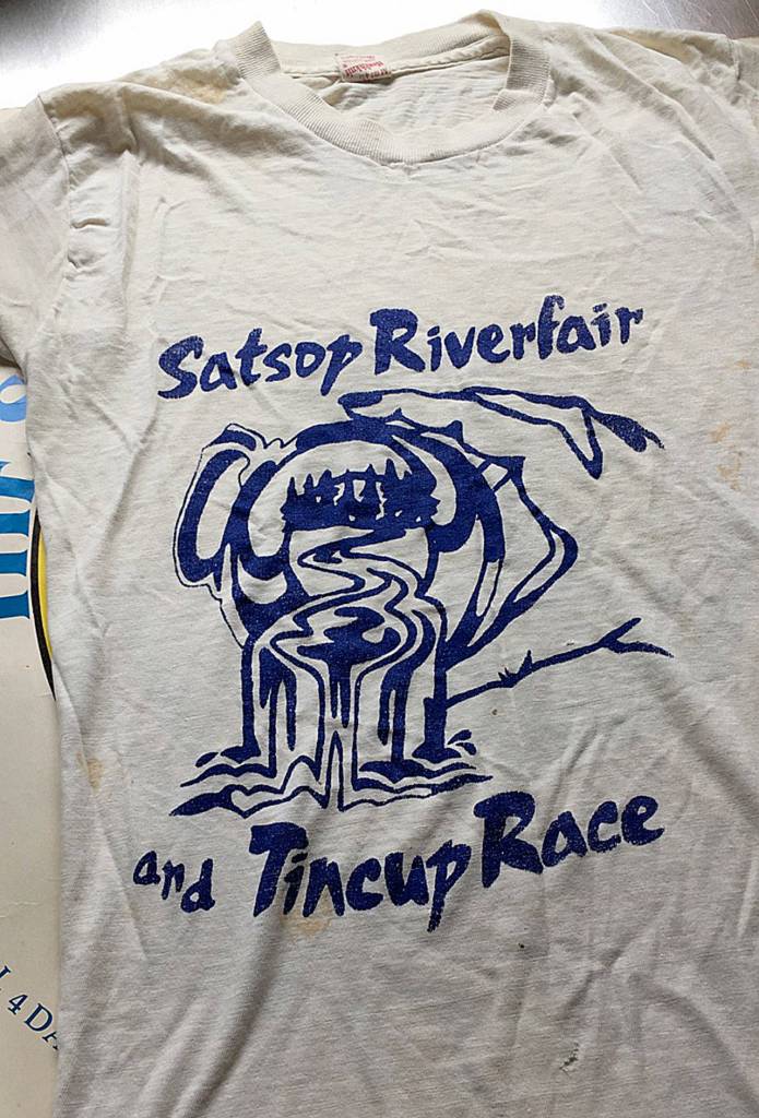 A t-shirt from the Satsop River Fair and Tin Cup Races in 1971. (Courtesy John Kirkwood)
