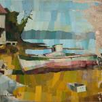 This work by Shoalwater Bay Tribe artist Eugene Landry graces the cover of the book Portrait of Gene: An Artist, a Tribe and a Time. (Courtesy Judith Altruda)