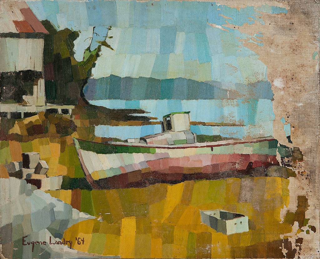 This work by Shoalwater Bay Tribe artist Eugene Landry graces the cover of the book Portrait of Gene: An Artist, a Tribe and a Time. (Courtesy Judith Altruda)