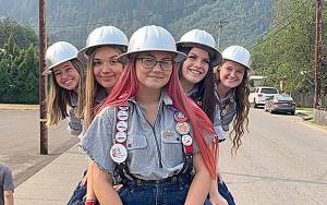 Courtesy photo 
Your 2021 Hoquiam Loggers Playday court: From left, Queen Kamryn Tate Krohn, Yesica Pena, Eva Cummings, Emily Watkins and Payton Pappan.