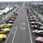 An aerial shot gives an idea just how many Corvettes were lining Westhaven Drive in Westport Saturday during the Corvettes at the Marina show. (Steve Anderson photo)
