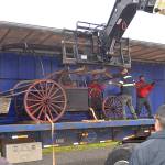 daily world File photo 
The Aberdeen Museum of Historys Old Tiger 1855 fire pumper was one of the many artifacts salvaged from the armory fire of June 2018. It, along with some other larger pieces, was moved into the current collection storage facility off Port Industrial Road in September 2018, where the recovered collection remains.