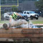 Ben Winkelman photo 
Drew Adams gets wet during the open choker setting competition at the 2021 Hoquiam Loggers Playday on Saturday, Sept. 11, 2021, at Olympic Stadium. Adams took fifth place.