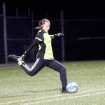 DAILY WORLD FILE PHOTO Aberdeen goal keeper Char Gutierrez stopped three of four shots and scored a goal in Aberdeens penalty-kick shootout victory over Shelton on Tuesday at Stewart Field.