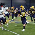 RYAN SPARKS | THE DAILY WORLD Aberdeen running back Jeremy Sawyer (20) ran for a game high 151 yards during the Bobcats 20-7 win over Black Hills on Friday night at Stewart Field in Aberdeen.