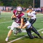 PHOTO BY SHAWN DONNELLY 
Montesano tight end Alex Sweet makes a catch during Fridays game against the Napavine Tigers at Jack Rottle Field in Montesano.