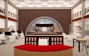 A rendering of the post-remodel south entrance at the Aberdeen Timberland Regional Library. (Courtesy image)