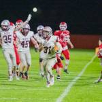 PHOTO BY SHAWN DONNELLY 
Montesano running back Isaiah Pierce (31) rushes against Castle Rock on Sept. 24, 2021. The Bulldogs host Hoquiam in a 1A Evergreen League matchup on Friday.