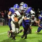 PHOTO BY SUE MICHALAK BUDSBERG Montesano running back Isaiah Pierce rushed for 255 yards and three touchdowns in the Bulldogs 31-7 win over Elma on Friday in Elma.