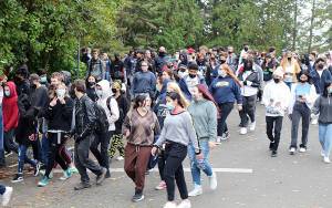 Courtesy of Aberdeen School District 
Aberdeen students participate in the annual Great Shakeout earthquake and tsunami drill Oct. 21.