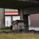 DAN HAMMOCK | THE DAILY WORLD 
Some homeless encampments can be pretty elaborate, like this one under the north end of the Chehalis River Bridge in Aberdeen.