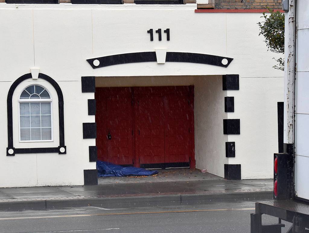 DAN HAMMOCK | THE DAILY WORLD 
Without an available shelter and bound by ordinance, the City of Aberdeen has little it can do about people sleeping on downtown sidewalks.