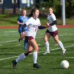 DAILY WORLD FILE PHOTO Montesano defender Sophie Kupka (2) was named to the 1A Evergreen League as a First Team defender while teammate Jaiden King, right, was named a First Team midfielder as the league announced its all-league team last week.