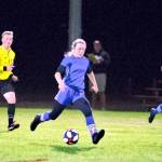 RYAN SPARKS | THE DAILY WORLD Elmas Janessa Sample, seen here in a file photo, scored a game-tying goal with just seconds left to force overtime in a 3-2 loss to La Center in a 1A District 4 semifinal on Thursday in La Center.