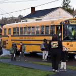 DAN HAMMOCK | THE DAILY WORLD 
A shortage of school bus drivers had Aberdeen and Hoquiam schools Transportation Supervisor Ernie Lott driving this route himself on Monday morning.