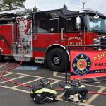 DAN HAMMOCK | THE DAILY WORLD 
One of the Aberdeen Fire Departments new rigs (pictured) stood nose to nose with a Hoquiam engine at the 2021 Emergency Preparedness Expo at the Shoppes at Riverside in July 2021.