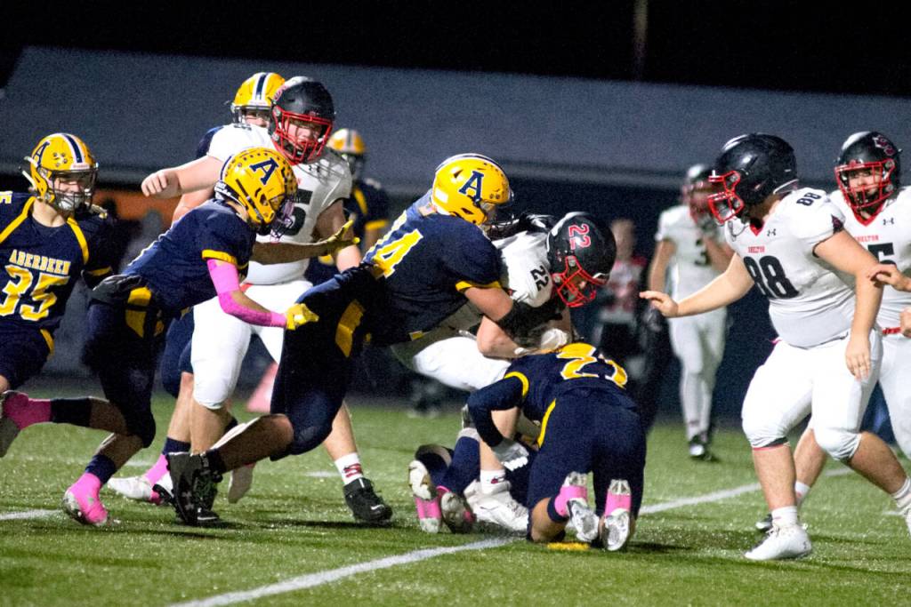 DAILY WORLD FILE PHOTO Aberdeen defensive lineman Josh Henry (74) was named to the 2A Evergreen Conference Second Team on Monday.