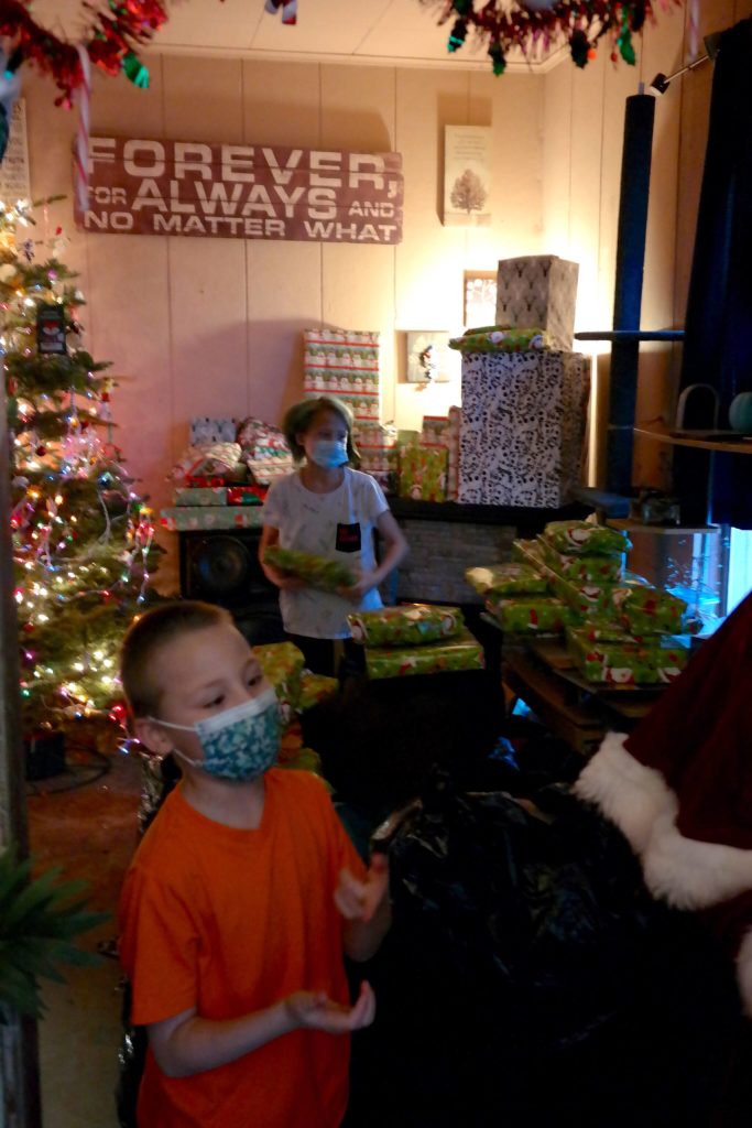 Gifts were donating by members of the community and wrapped by the HPD.