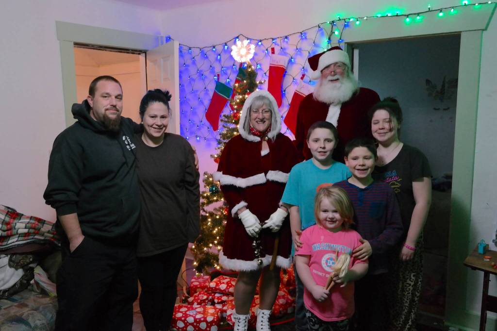 Giving tree deliveries occurred over two days, with five families each day.