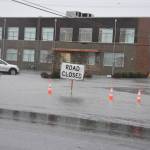 Matthew N. Wells | The Daily World
Heavy rain and a high tide hit Aberdeen on Thursday afternoon, Jan. 6, 2022. The combination shuttered South M Street in Aberdeen. Floodwaters also closed numerous other streets in Grays Harbor County.