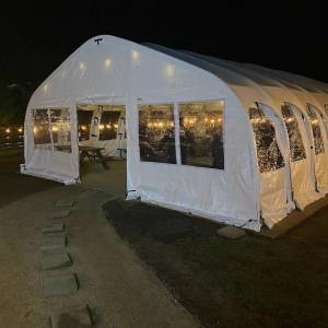 The tent was purchased from WeatherPort Shelter Systems, and cost nearly $40,000. Photo courtesy of Roy Seeman