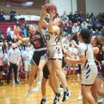 DAILY WORLD FILE PHOTO Montesano senior Paige Lisherness (23) was named the 1A Evergreen League Most Valuable Player on Monday. Its the second consecutive season Lisherness has won the award, sharing the honor with Teninos Ashley Schow last season.