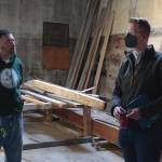 Congressman Derek Kilmer (D-Gig Harbor) tours the early-stage renovations of the former La Vogue Department Store building with The Jitter House owner Sam Nazario on Feb. 11, 2022. The building was purchased last year by Harbor Strong LLC, a group that includes Nazario and five other investors. Erika Gebhardt I The Daily World