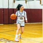 PHOTO BY SHAWN DONNELLY Montesano junior guard Maia Young, seen here in a file photo from Feb. 26, 2022, had six steals in a 40-26 win over Freeman in the WIAA 1A State Girls Basketball Tournament quarterfinals on Thursday in Yakima.