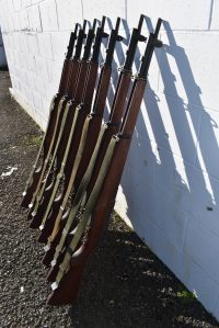 The seven ceremonial M1 Garand rifles, which were scratched up between the time they were stolen and when they were recovered, were all present and accounted for when members of the Elma VFW Bill Mann Post met March 9, 2022, at the Elma Grange.