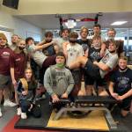 SUBMITTED PHOTO The Montesano powerlifting team poses for a photo after a successful meet in Snohomish on Saturday, March 5, 2022.