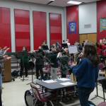 The HHS band performs "Hey Baby (Uhh, Ahh)" by DJ Ötzi on Wednesday, March 30. They have been practicing several pep songs as well as their marching skills in preparation for their upcoming performances. Erika Gebhardt I The Daily World