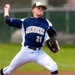 ALEC DIETZ | THE CHRONICLE Aberdeen pitcher Hunter Eisele throws during warmups against WF West March 31. Eisele allowed just two hits and an one earned run in a 2-0 loss to the Bearcats on Thursday in Chehalis.