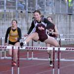 RYAN SPARKS | THE DAILY WORLD Montesanos Jaiden King cruised to a 100-meter hurdles victory at the Ray Ryan Memorial Grays Harbor Championships on Friday in Montesano
