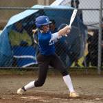 DAILY WORLD FILE PHOTO Elma senior Janessa Sample, seen here in a file photo, had two hits and two RBI in Elmas 13-10 win over Montesano on Friday in Elma.